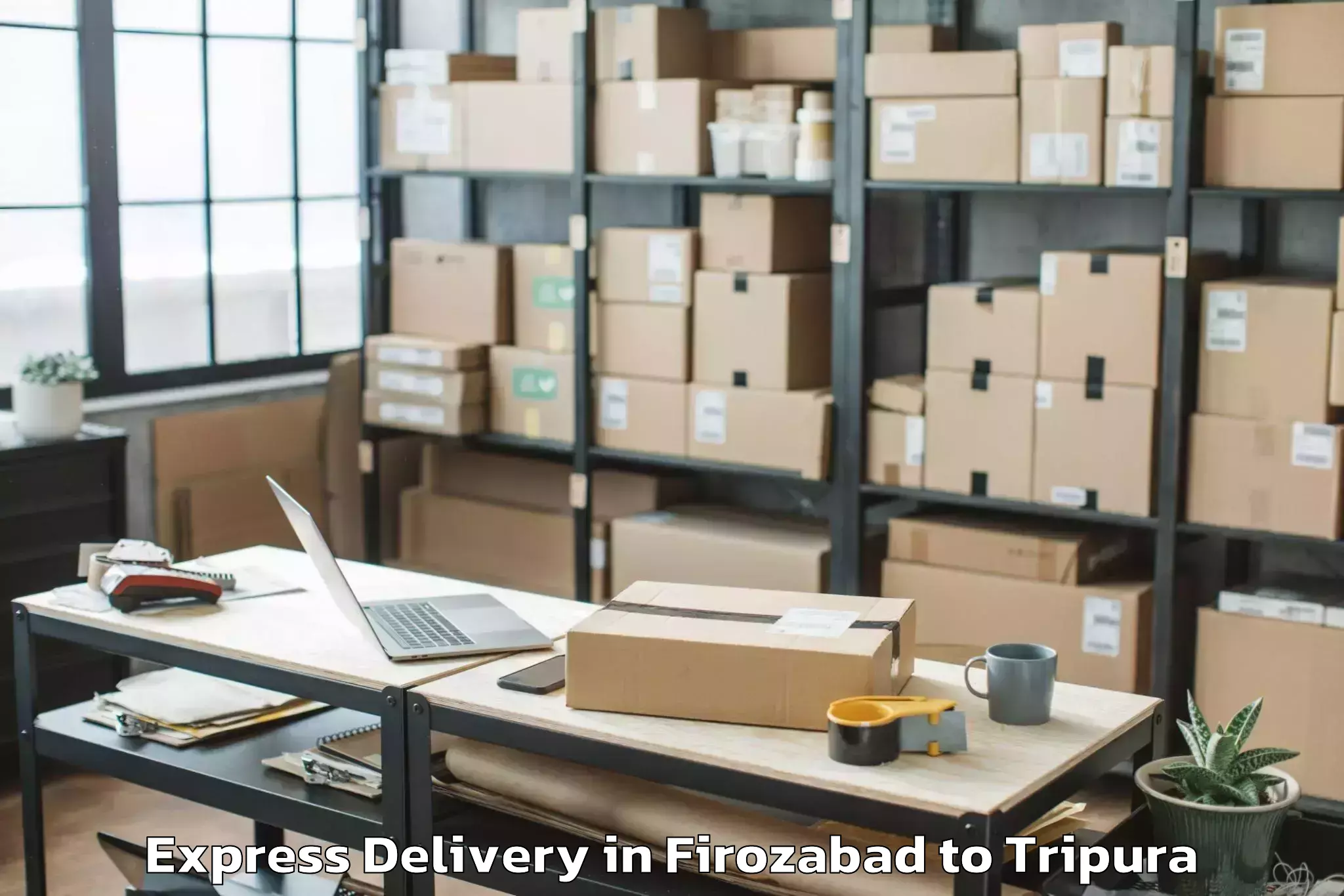 Top Firozabad to Sonamura Express Delivery Available